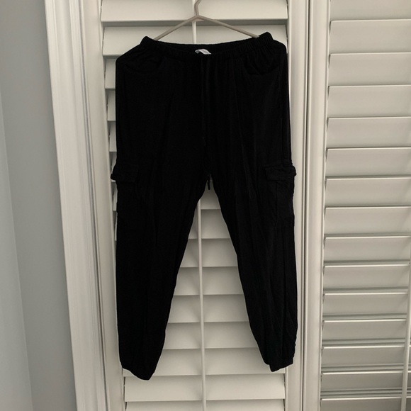 Black Cargo Joggers